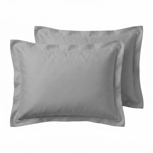 Image of Huesland Premium 100% Cotton Luxe Soft Touch 300 Thead Count Pillow Cover Set of 2 - Steel Grey