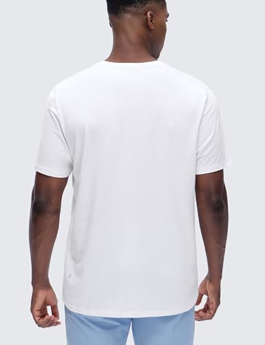 CRZ YOGA Mens Cotton-Blend Short Sleeve Tee Tops Moisture Wicking Workout Athletic Casual Lightweight Soft Basic T-Shirt2