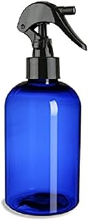 4 oz Cobalt Blue Plastic Boston Round Bottle - w/Trigger Spray- Pack of 6
