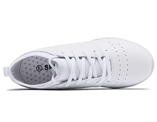 DADAWEN Cheer Shoes for Youth Girls Women White Cheerleading Dancing Shoes Athletic Training Tennis Walking Breathable Competition Cheer Sneakers White US Size 5/EU Size 36 - Thumbnail 3