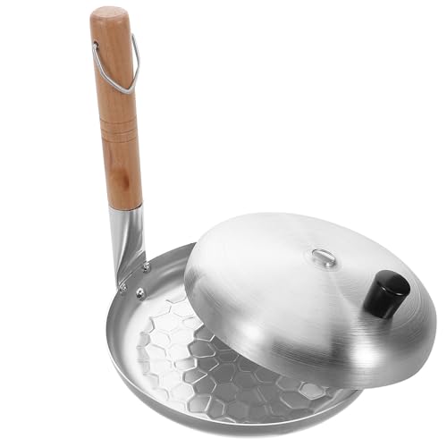 DIYEAH Sartén Japonesa para Huevos Mango Vertical Antiadherente para Tortillas Omelettes y Arroz Apta para Cocina Gas con Tapa de Aluminio