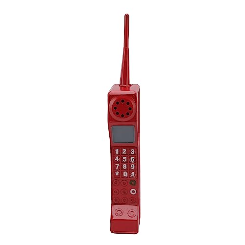 BROLEO Antique Cell Phone Model, Light Retro Brick Cell Phone Ornaments Exquisite Appearance Retro Vivid Drop-Proof for Photo Holder (Red)