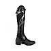 AK Sporty Soft Full Grain Leather Equestrian Horse Riding Half Chaps with Snug Fitting AKRS-1604 (Black, S)