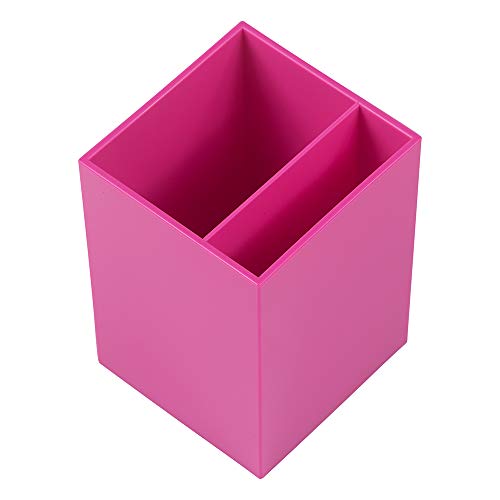 Image of JAM PAPER Plastic Pen Holder - Fuchsia Pink - Desktop Pencil Cup Sold Individually
