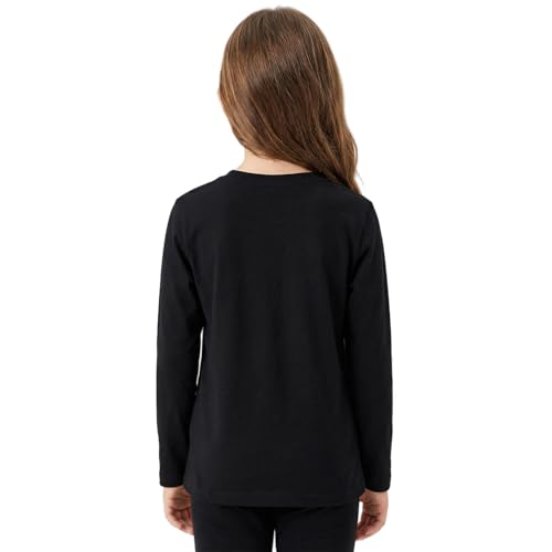 Image of Girls Cotton Long Sleeve Shirts Kids T Shirts Lightweight Breathable Casual Classic Tee Top for Children Age 3-14 Years