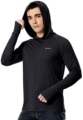 Men's UPF 50+ Sun Protection Hoodie Long Sleeve SPF UV Quick Dry Lightweight Athletic Fishing Shirt with Thumbholes3