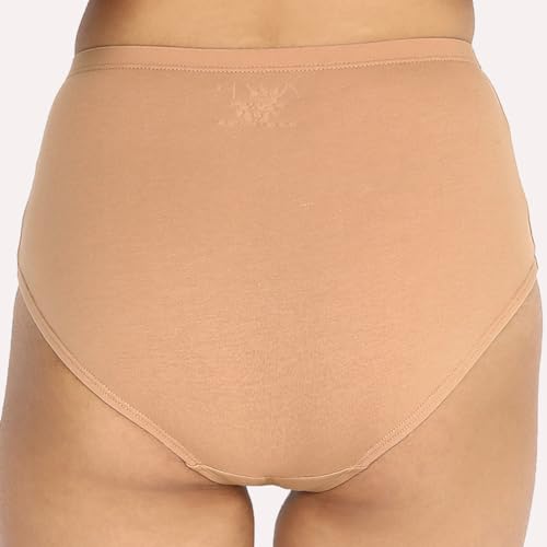 Image of NYKD (NYP104 Comfortable & Breathable Cotton Panty Set for Women (Pack of 3) | High Rise & Full Coverage Brief with Anti Odor Properties | Super Soft & Concealed Elastic for All Day Comfort