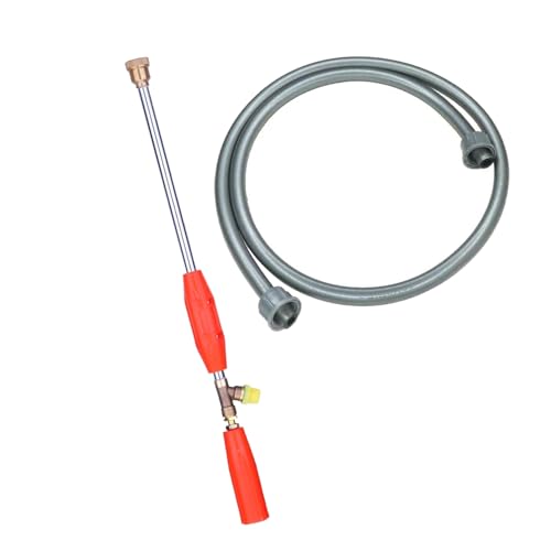 Farmearth Brass Sprayer Gun 60cm with 1.2m Pipe Combo | High Pressure Spray Nozzle for Agriculture Knapsack Battery Sprayers, Farming & Gardening