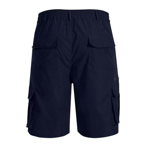 Image of Cargo Shorts for Men,Summer Casual Elastic Waist Big Tall Baggy Shorts Lightweight Hiking Short with Multi Pockets