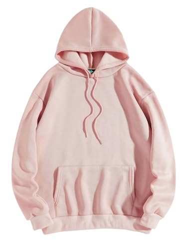 Image of SXV STYLE Hooded Pullover Solid Plain Unisex Cotton Oversized Baggy Sweatshirt Hoodie