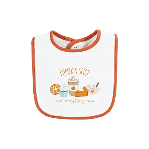 Image of Hudson Baby Unisex Baby Cotton Bibs, Pumpkin Spice Date, One Size