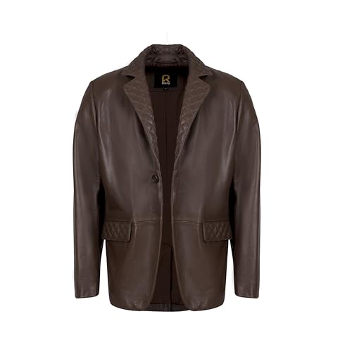Rauly Lambskin Leather Blazer Men Casual Coat With Quilted Design– Notched Collar Style Ultimate Leather Blazer for Men3
