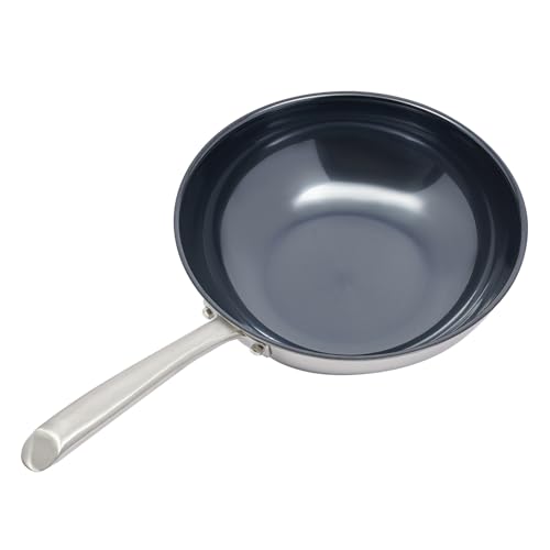 Wok tradicional CNCEST 11.8 pulgadas, acero inoxidable miniatura 3