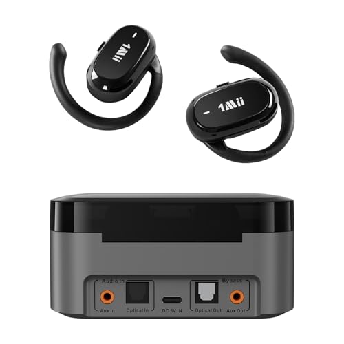 1Mii ClearLinkTV E5 Wireless TV Earbuds for Seniors, Plug & Play Open-Ear Headphones with 2.4G...