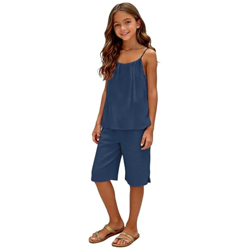 Ensemble d'été 2 pièces pour filles débardeur et short à jambe large - 2