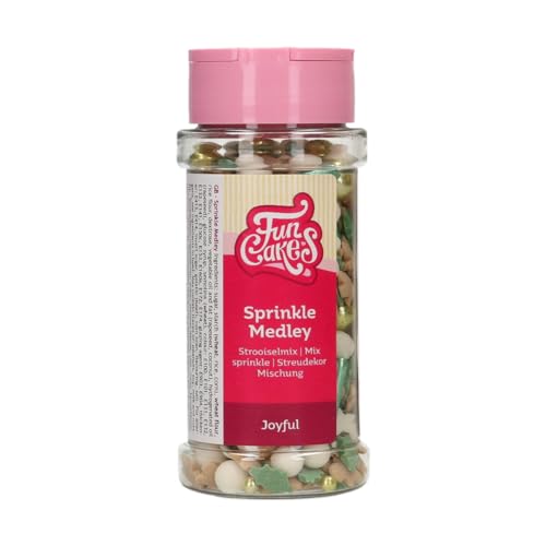 FunCakes Sprinkle Medley Joyful: Decorazioni di Zucchero, Sapore Delizioso, Ottime per Decorare Torte, Cupcake e Biscotti, Sprinkle Mix. 65 g