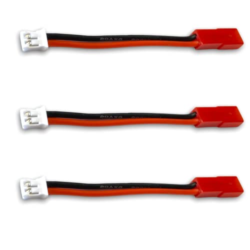 VUNIVERSUM 3 adaptadores de batería de polímero de litio JST macho a 2,0 mm 2,0 mm 2,0 mm 2 pines PH Micro JST macho para 1S batería Lipo Cable adaptador de Mr.stecker Modellbau®