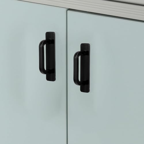 Image of Adhesive Cabinet Handles, Self-Stick Instant Cabinet Handles Alloy No Drilling Push Pull Handles Helper for Kitchen Cabinet Drawer Window Sliding Closet (Plastic Small, 4 Pcs)