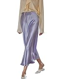 DAISYSILK Women's 100% 22 Momme Silk Maxi Skirt-Fashionable, Comfortable, and Versatile (US, Alpha, Small, Regular, Regular, Lilac)