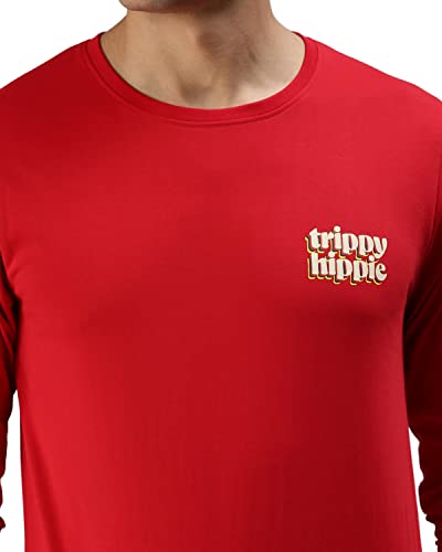 Image of Veirdo Pure Cotton Full Sleeves Round Neck Cool & Stylish Graphic Printed T-Shirt for Men & Boys