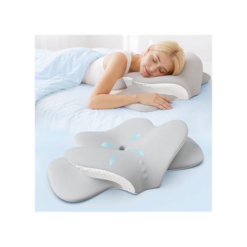 VYXENIZOM Cooling Cervical Neck Pillow for Sleeping, Ergonomic Memory Foam Pillows for Neck Support & Pain Relief, Odorless Adjustable Orthopedic Bed Pillows for Side Back Stomach Adults Sleepers - image 1