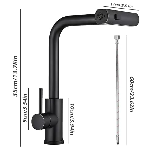 Robinet d'évier cascade extractible avec 3 types de jet