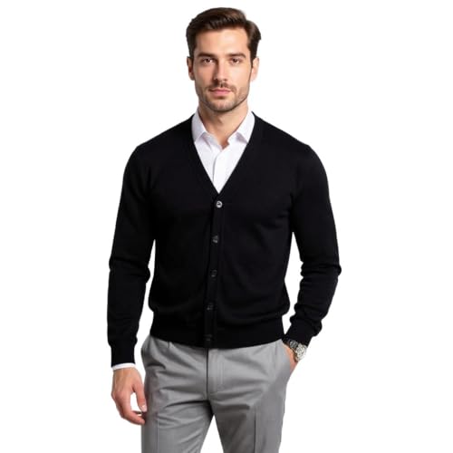 | Men's Cardigan - V-Neck Sweater | Woolmark Certified