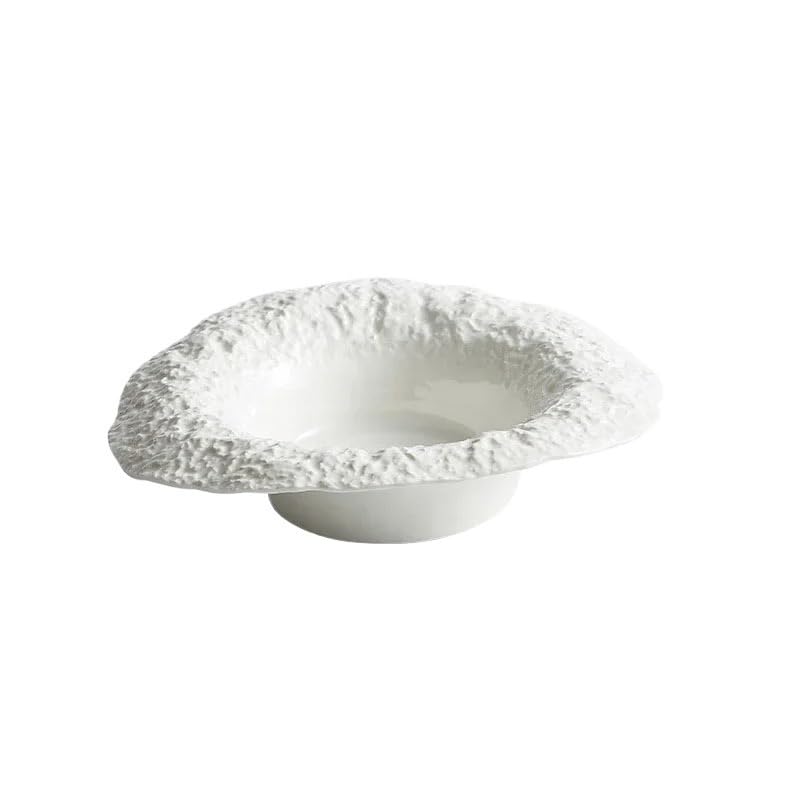 Hutteller aus Keramik, Suppenteller im westlichen Stil, Schüssel mit breitem Rand, geeignet for Nudelsalat und Suppe(12inch)