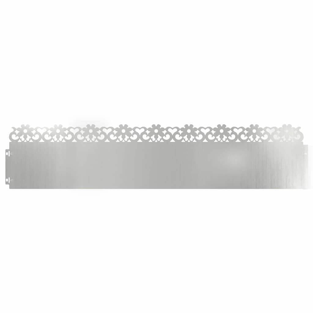 vidaXL Lawn Edgings 10 pcs Silver 103 x 0.05 x 22 cm Galvanised Steel, Modern Garden and Terrace, Durable Lawn Edgings, Outdoor Pathway Edge, Metal Edging, Contemporary Design for Landscaping