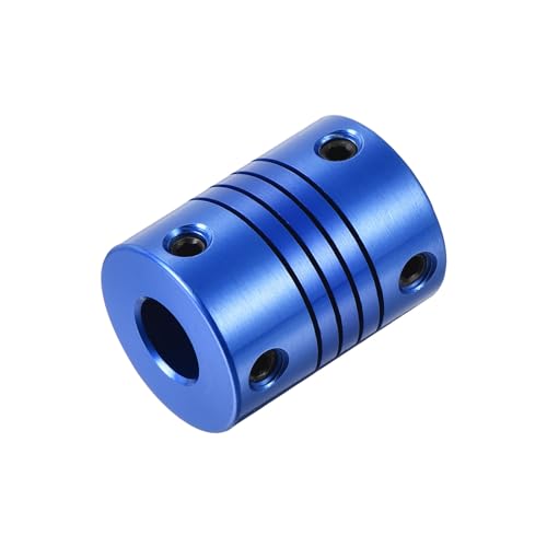 QUARKZMAN 1 Stück 8mm auf 8mm Aluminiumlegierung Wellenkupplung L25xD19 Flexibler Kuppler mit Schrauben für Encoder und Motoren, Blau