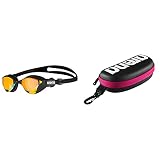 ARENA Cobra Tri Swipe Sporting_Goods Yellow Copper-Black One Size & Unisex Schwimmbrillen Etui zur Aufbewahrung der Schwimmbrille (Hartschale, Karabiner), Black-White-Fuchsia (509), One Size