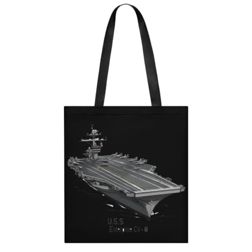 Military Jet Airplane Warship Tote Bag for Women Men Lightweight Handbag Reusable Grocery Shopping Bags