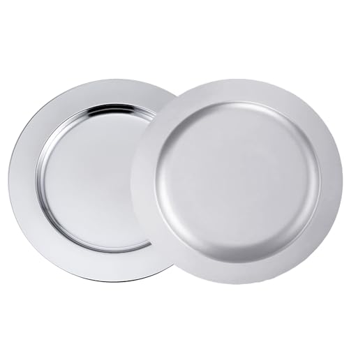 Platos de acero inoxidable para eventos, set de 6, 13" miniatura 4