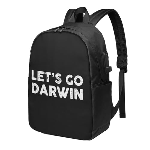 AMZWZSH Let's Go Darwin Travel Laptop Backpack Bag USB