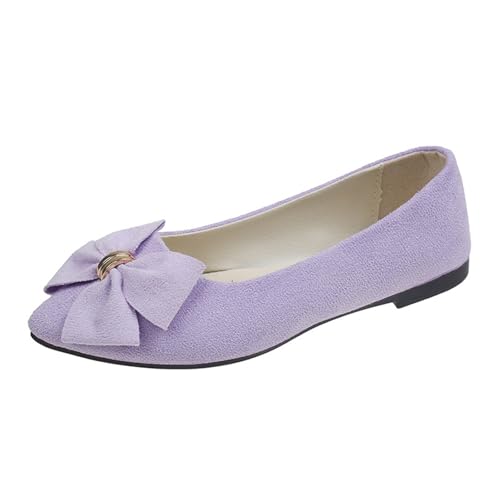 Zapatos planos para mujer con lazo mocasines elegantes, informales, cómodos, suaves, ligeros, deslizantes para caminar, bailarinas cerradas, mocasín, zapatos de vestir de punto, punta redonda, zapatos
