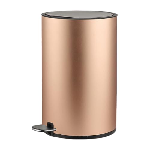 YUSSEQDD Papelera de Apertura y Cierre silencioso de Capacidad para Cubo de Basura de Cocina, Cubo de Basura de Acero Inoxidable, Papelera de Reciclaje, Dorado Champagne