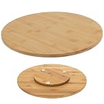 GEEZY Bamboo Wooden Lazy Susan Turntable 35cm - FSC Certified, Stable with 3 Feet - Ideal for Serving Food, Cheese, Desserts & Organizing Items - Great for Dining Tables, Kitchens & Home Organisation