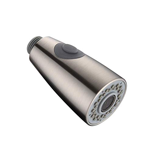 Kitchen Faucet Sprayer Head 2-Function Nozzle Spout G1/2 Connector Pull Down Pull Out Kitchen Tap Hose Sprayer Filter Sink Spray Head Replacement Part Brushed Nickel