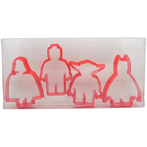 Goggly Minifigure Shaped Mini Figures Set of 4, Batman, Yoda, Minifigure Man & Darth Vader Cookie Cutter, Biscuit, Pastry, Fondant Cutters Cover