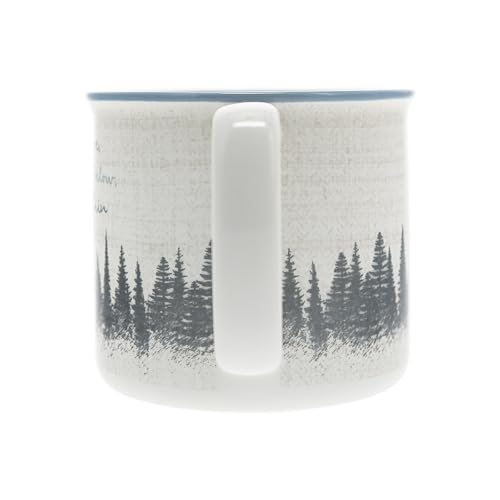 Taza de cerámica 17 oz Lodge con diseño bosque y luna miniatura 7