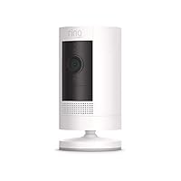 Ring Stick Up Cam Battery by Amazon | HD Outdoor Wireless Home Security Camera System with Two-Way Talk, White | Works with Alexa