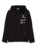  Benetton Giacca C/CAPP M/L 3YCZC5981 Suéter cárdigan, Negro 700, 160 Regular para Niños