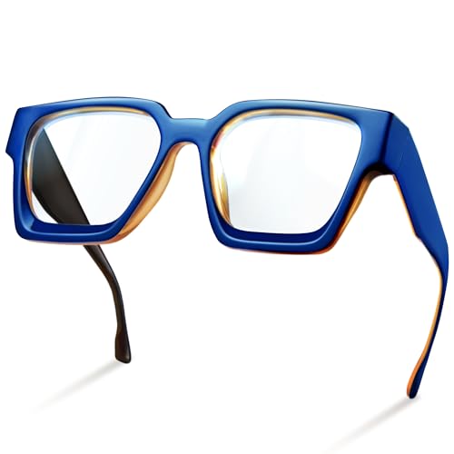 Image of livho Oversized Eyewear Frame for Woman and Men - Rectangle Fashion Glasses for Computer, Chic Preppy Frame