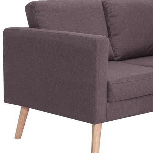 KATERYY 3-Sitzer-Sofa Stoff Taupe Möbel Wohnzimmer – Bild 8