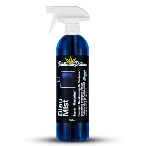 Image of Water-Based Car Air Freshener Spray | Luxury Automotive Deodorizer | Mold-Resistant Formula | Eliminates Odors and Refreshes Vehicle Interior | 17 fl oz | Bleu Mist