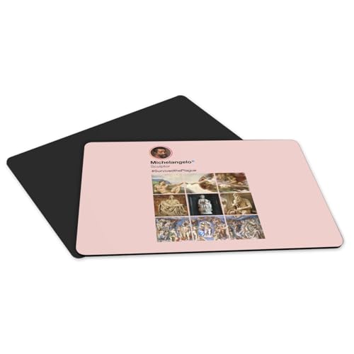 Sets de table rose Michel-Ange Vatican en caoutchouc grand format x4