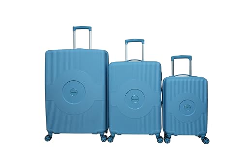 Image of American Tourister Kamiliant Set of 3 Small - 55 Cm, Medium - 68 Cm & Large - 79 Cm Polypropylene Hard 4 Wheeler Spinner Trolley Bag Luggage Trolley (AIR Blue)