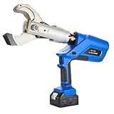 Battery Hydraulic Cable Cutter Hydraulic Wire Cutting Tool, 60KN-250KN Bolt Cutter With 2 Removable Battery, For Copper, Aluminum And Armoured Cable (EZ65C)