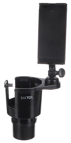 Porte-gobelet voiture avec support téléphone réglable noir - 2