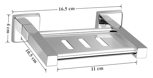 Image of Plantex (Primax) Soap Dish for Bathroom /Stainless Steel Soap Holder /Soap Stand /Soap Case /Bathroom Accessories - (Chrome)